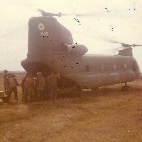 Re-supply Chinook in forward field support location